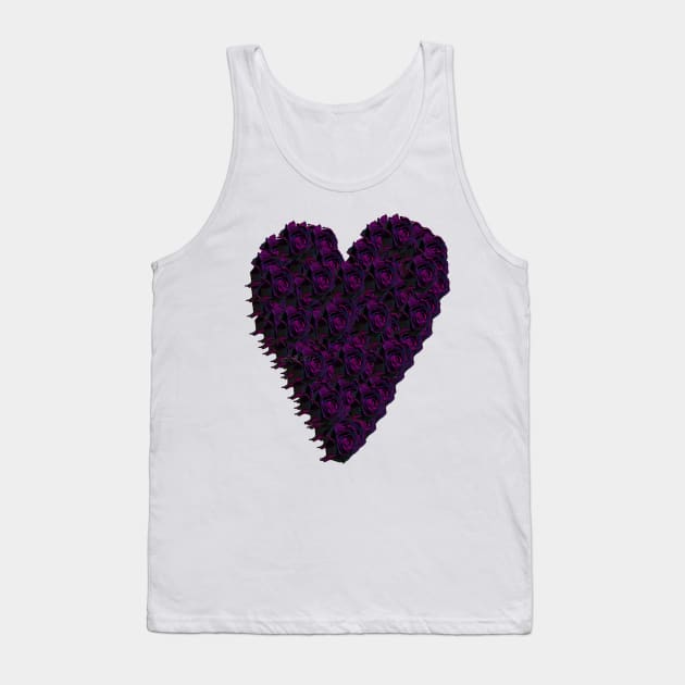 Purple Rose Heart Tank Top by Not Meow Designs 